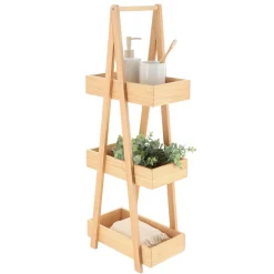 Etagère en bois 3 niveaux (H80 cm) Pyramide Naturel
