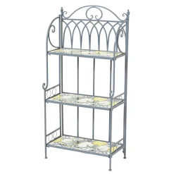 Etagère à fleurs d'extérieur pliable en mosaïque (H118 cm) Sorrento Bleu