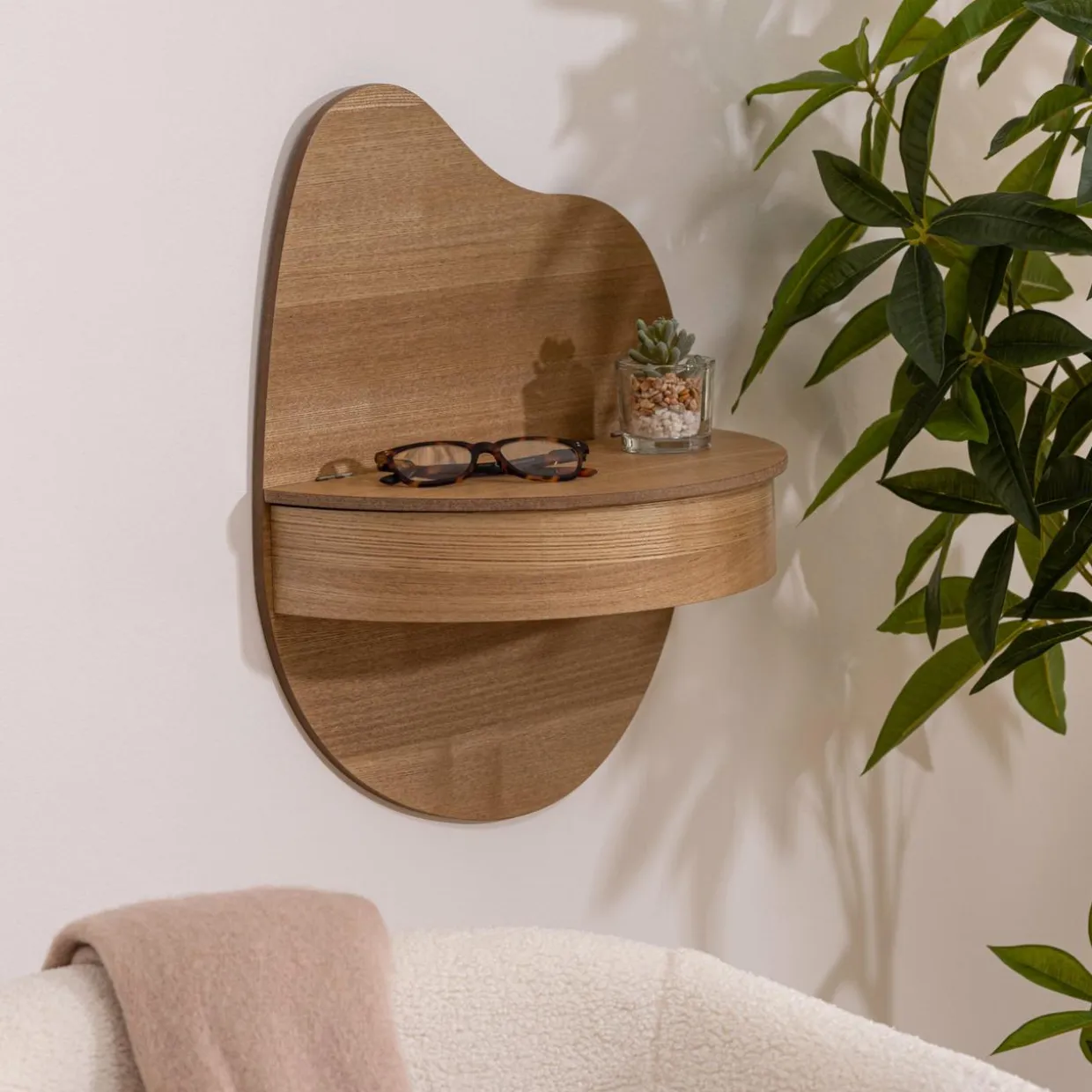 Etagère murale chevet (39 x H49 cm) Giuseppe Bois