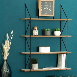 Etagère murale 4 niveaux (60 x H80 cm) Iris Noir