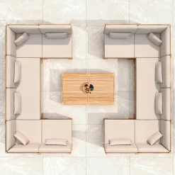 Fauteuil d'angle de jardin bois d'acacia Bornéo Sable