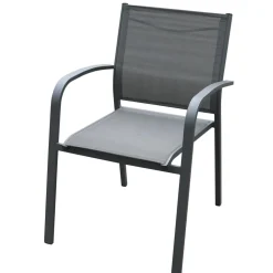 Fauteuil de jardin aluminium empilable Murano Gris anthracite