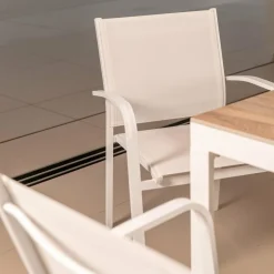 Fauteuil de jardin aluminium empilable Murano Blanc