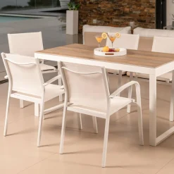 Fauteuil de jardin aluminium empilable Murano Blanc