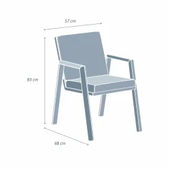 Fauteuil de jardin aluminium Long Beach Blanc cendré
