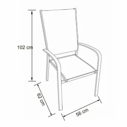 Fauteuil de jardin dossier haut aluminium empilable Murano Blanc