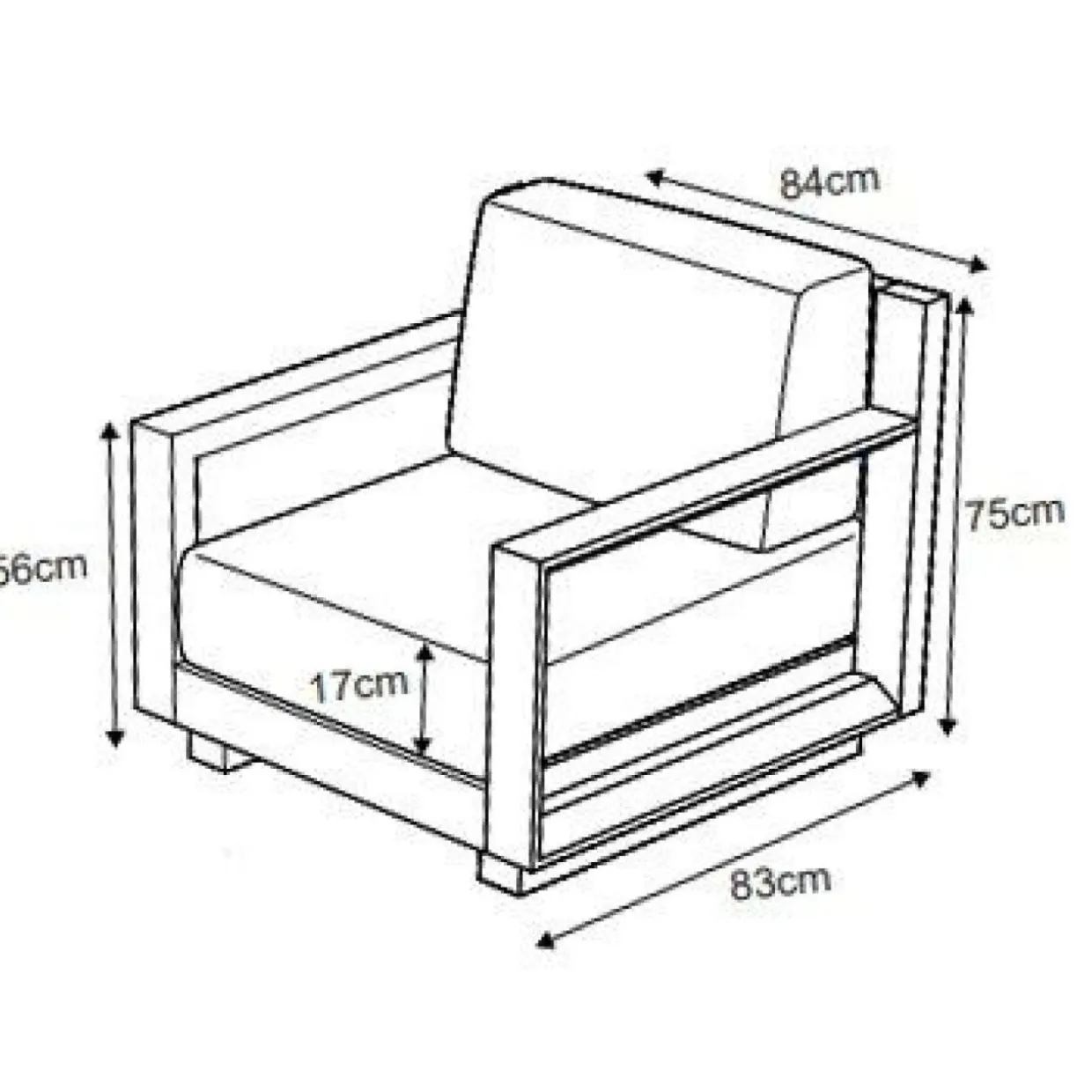 Fauteuil de jardin détente en aluminium Elba Gris anthracite