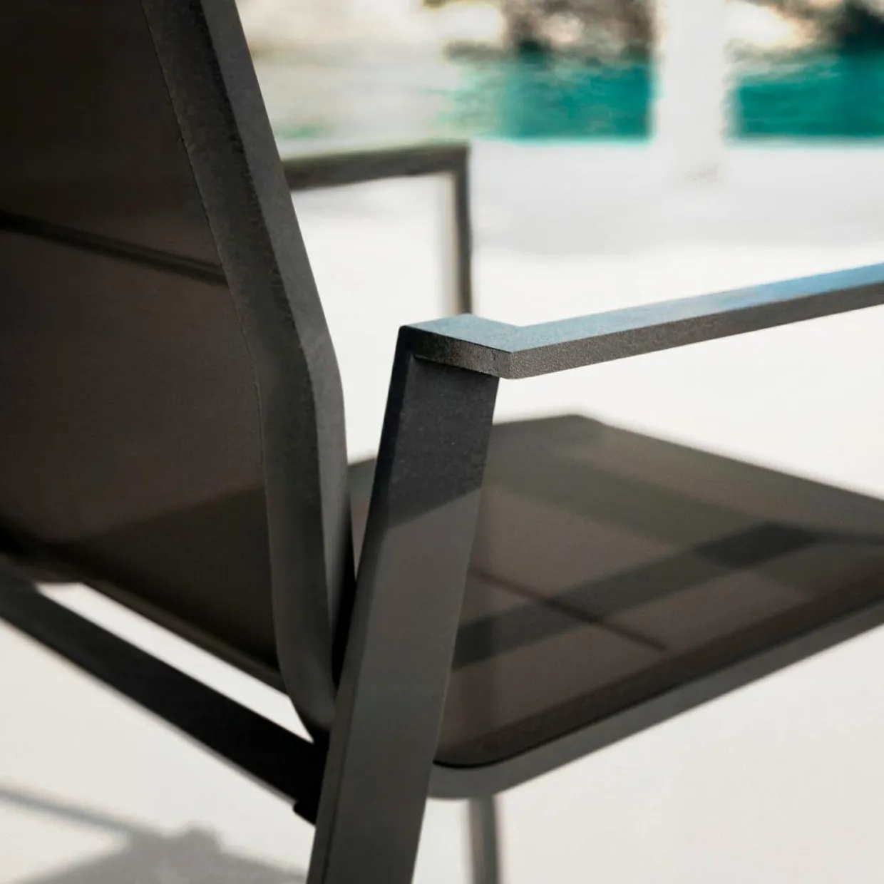 Fauteuil de jardin empilable aluminium Portofino Gris anthracite