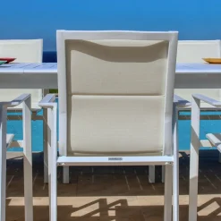 Fauteuil de jardin empilable aluminium Portofino Blanc