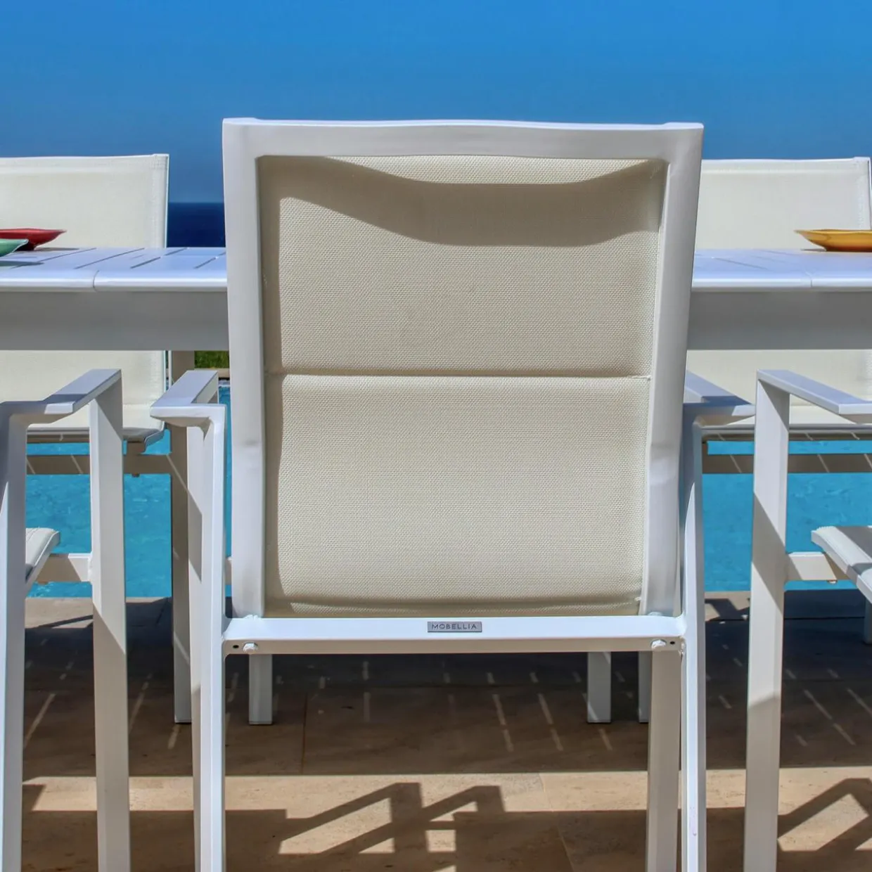 Fauteuil de jardin empilable aluminium Portofino Blanc