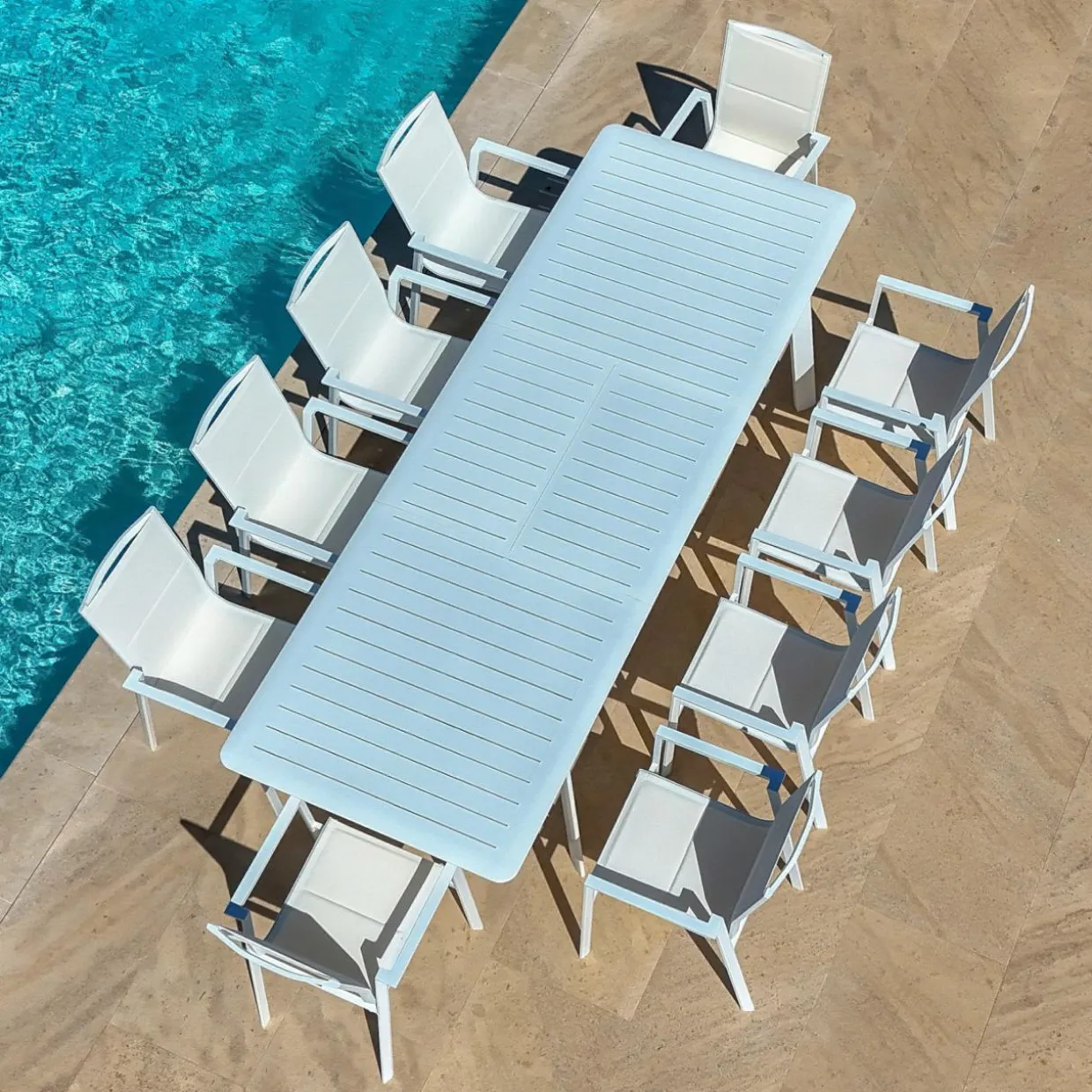 Fauteuil de jardin empilable aluminium Portofino Blanc
