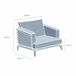 Fauteuil de jardin en aluminium Monte Carlo Gris anthracite et beige