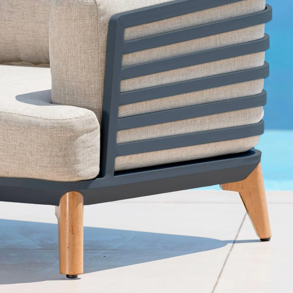 Fauteuil de jardin en aluminium Monte Carlo Gris anthracite et taupe