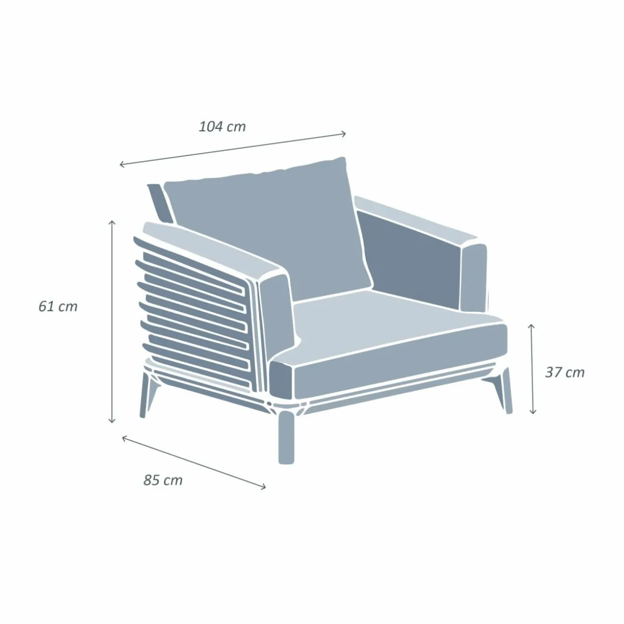 Fauteuil de jardin en aluminium Monte Carlo Gris anthracite et taupe