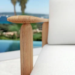 Fauteuil de jardin en bois teck Java Ecru