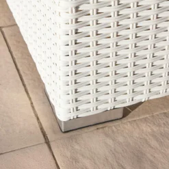 Fauteuil de jardin en résine tressée Palma Blanc et gris