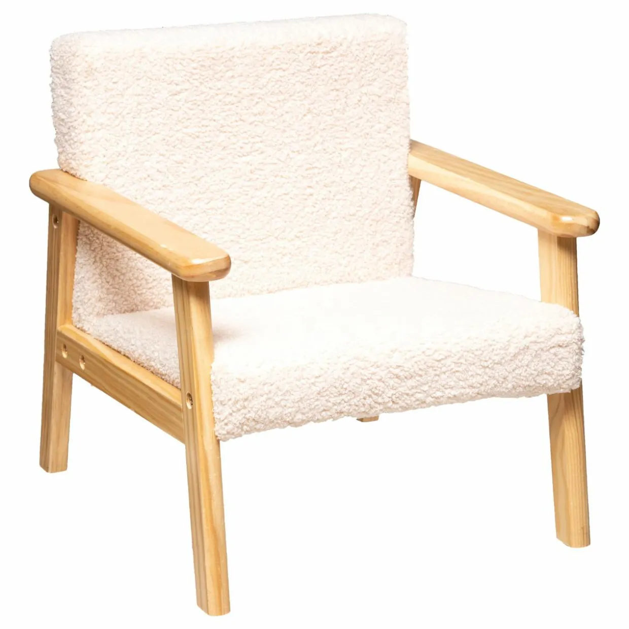 Fauteuil enfant bouclette (H46 cm) Basile Ecru