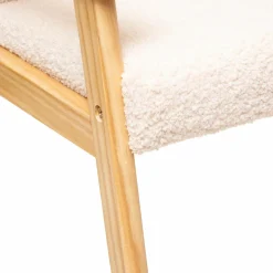 Fauteuil enfant bouclette (H46 cm) Basile Ecru