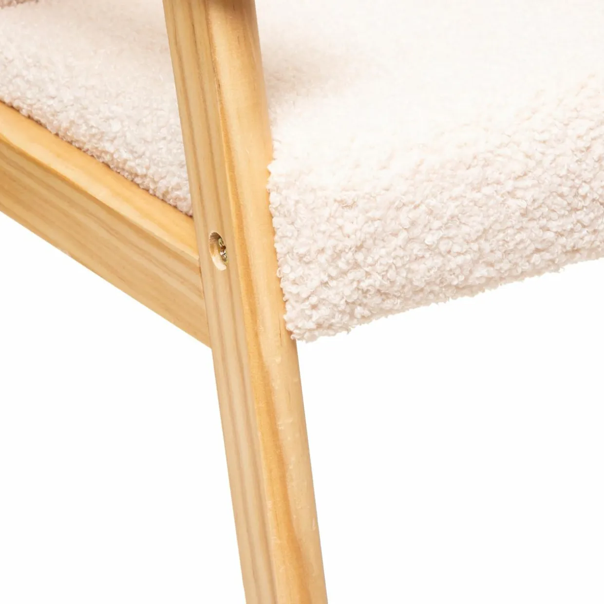 Fauteuil enfant bouclette (H46 cm) Basile Ecru