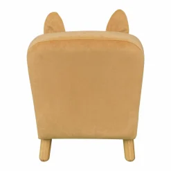 Fauteuil velours enfant (H50 cm) Hippo Jaune ocre