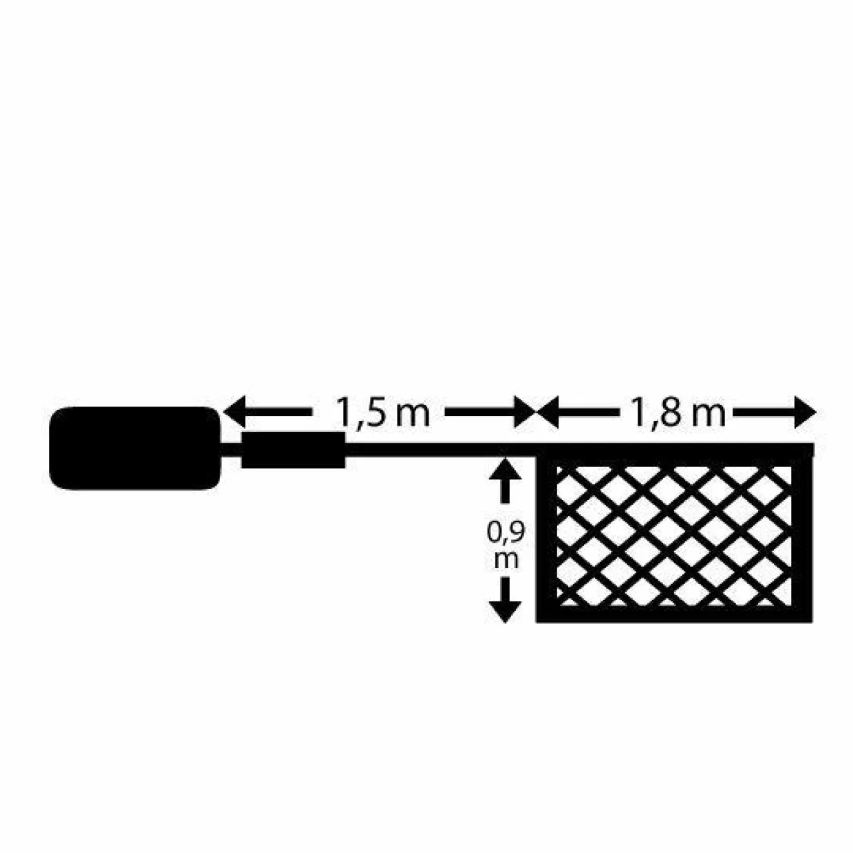 Filet lumineux à piles 1,80 m 192 LED Durawise Blanc froid