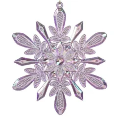Flocon de Neige à suspendre (H14 cm) Glacé Violet