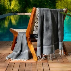 Fouta coton recyclé (100 x 200 cm) Beach Noire