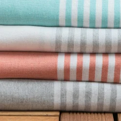 Fouta coton recyclé (200 x 200 cm) Summer Bleu turquoise