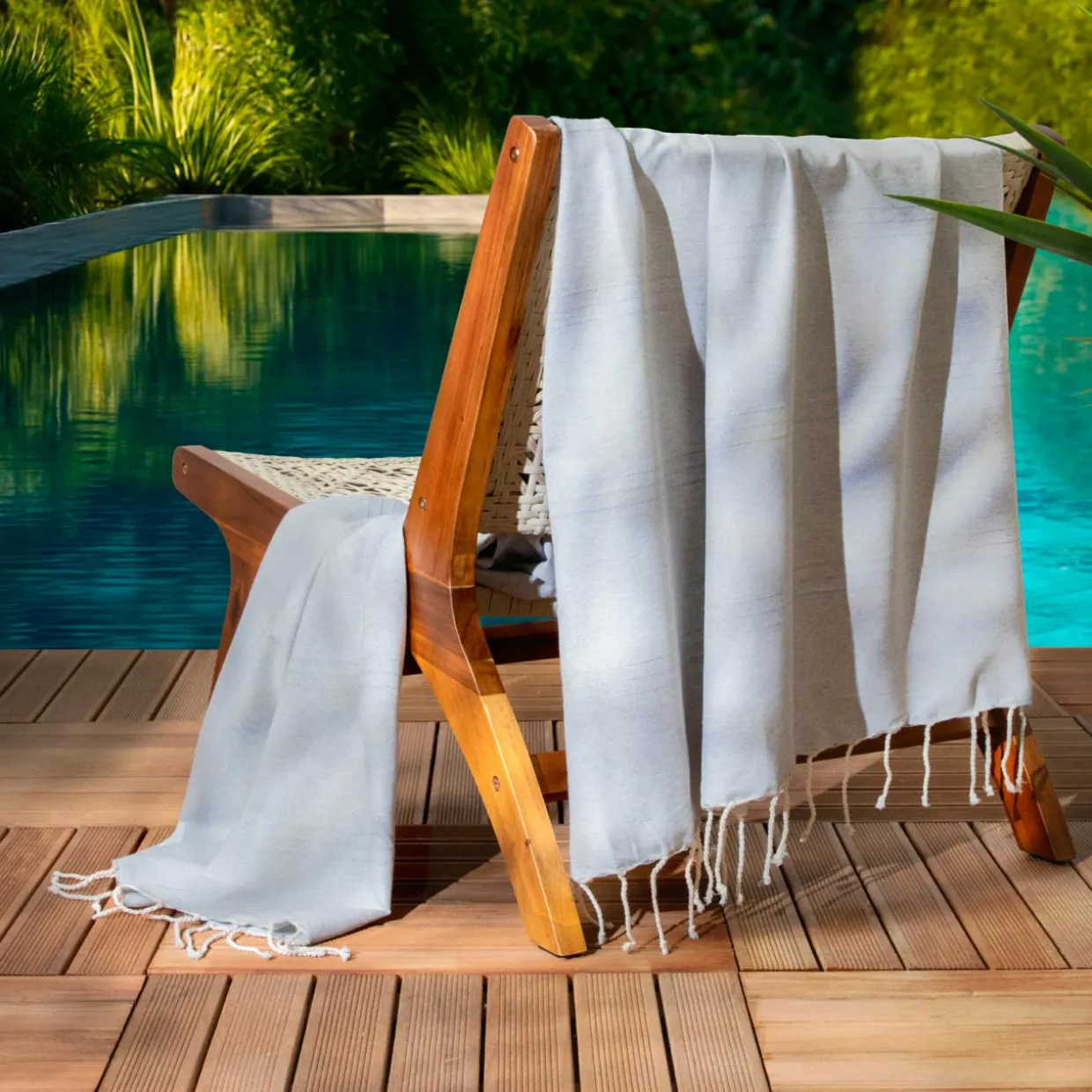 Fouta coton recyclé (100 x 200 cm) Sunshine Grise