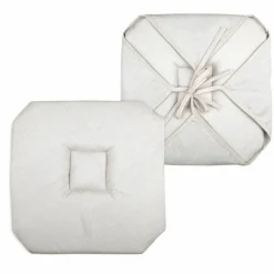 Galette de chaise carrée à rabats (40 x 40 cm) Béa Ecru