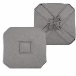 Galette de chaise carrée à rabats (40 x 40 cm) Béa Taupe