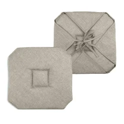 Galette de chaise carrée à rabats (40 x 40 cm) Béa Taupe clair