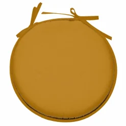 Galette de chaise ronde (40 cm) Nelson Jaune curry