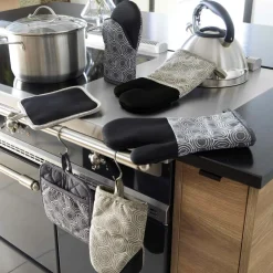 Gant de cuisine coton (24.5 x 14.5 cm) Alveis Gris anthracite