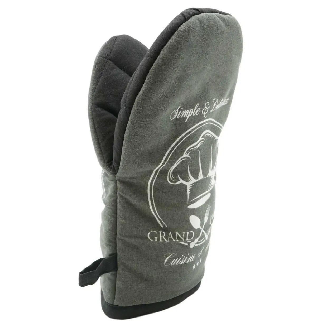 Gant de cuisine coton (24.5 x 14.5 cm) Grand Chef Gris