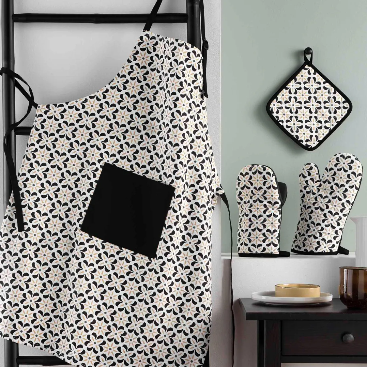 Gant de cuisine coton (24.5 x 14.5 cm) Solaris Noir