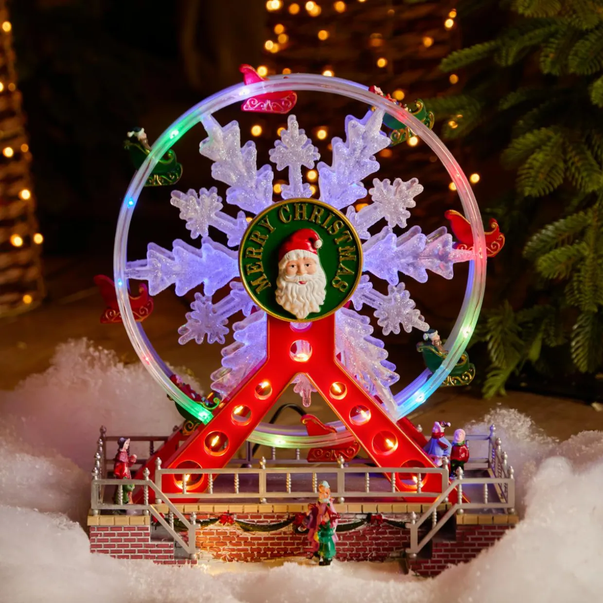 Grande roue lumineuse et musicale Merry Christmas