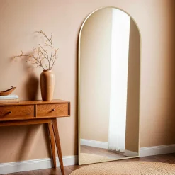 Grand Miroir à poser en métal (H180 cm) Dallas Doré