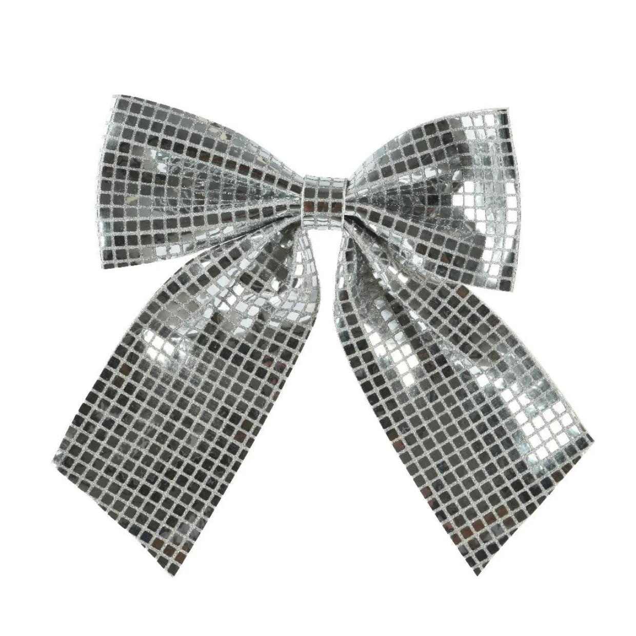Grand Noeud de Noël (H34 cm) Disco Argent