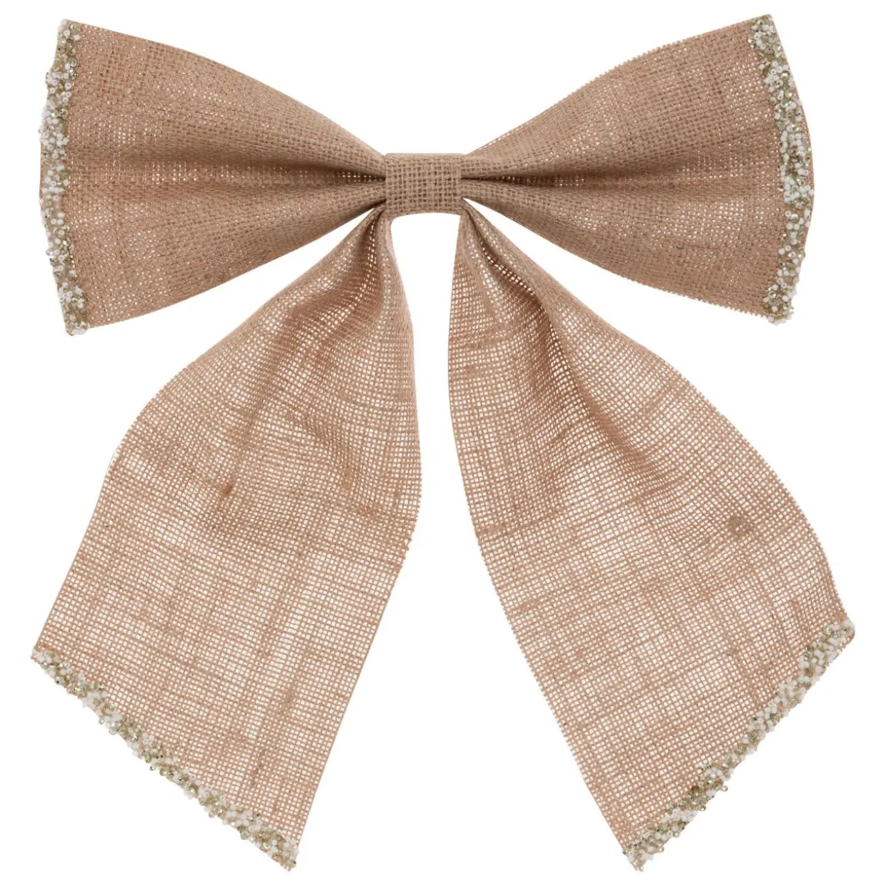 Grand nœud de Noël en jute (H28 cm) Sublimissime Naturel
