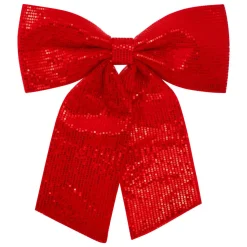 Grand nœud de Noël (H47 cm) Prestige sequins Rouge
