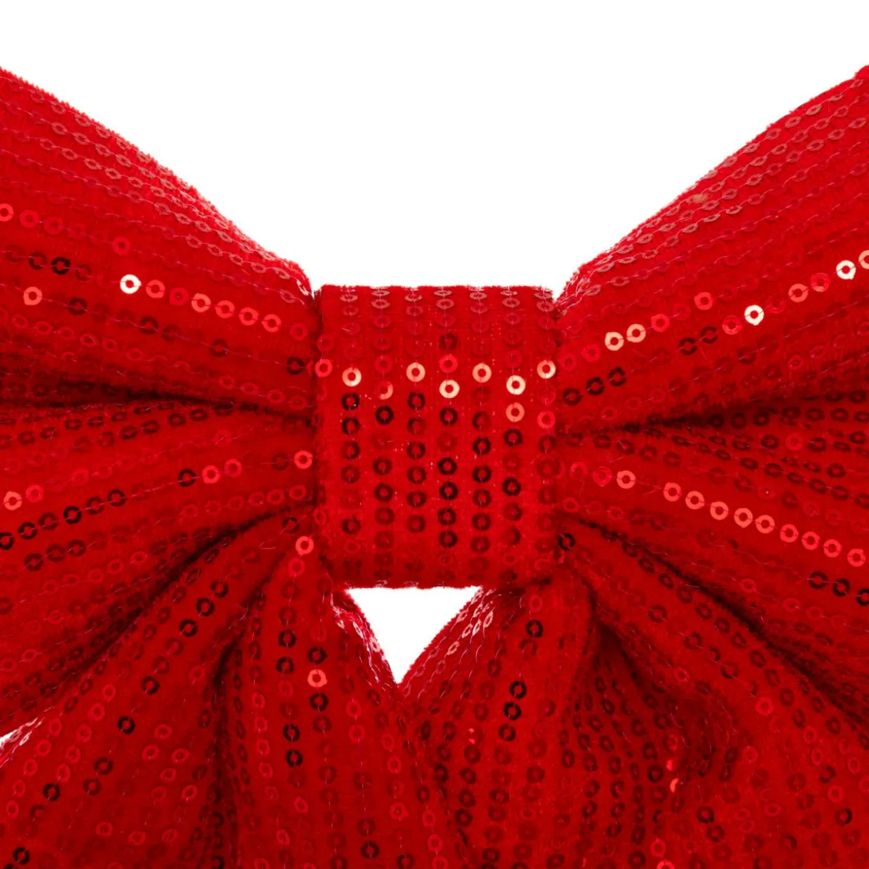 Grand nœud de Noël (H47 cm) Prestige sequins Rouge