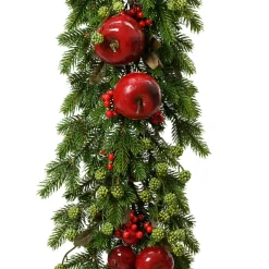 Guirlande de sapin (180 cm) Pommes sucrées Rouge