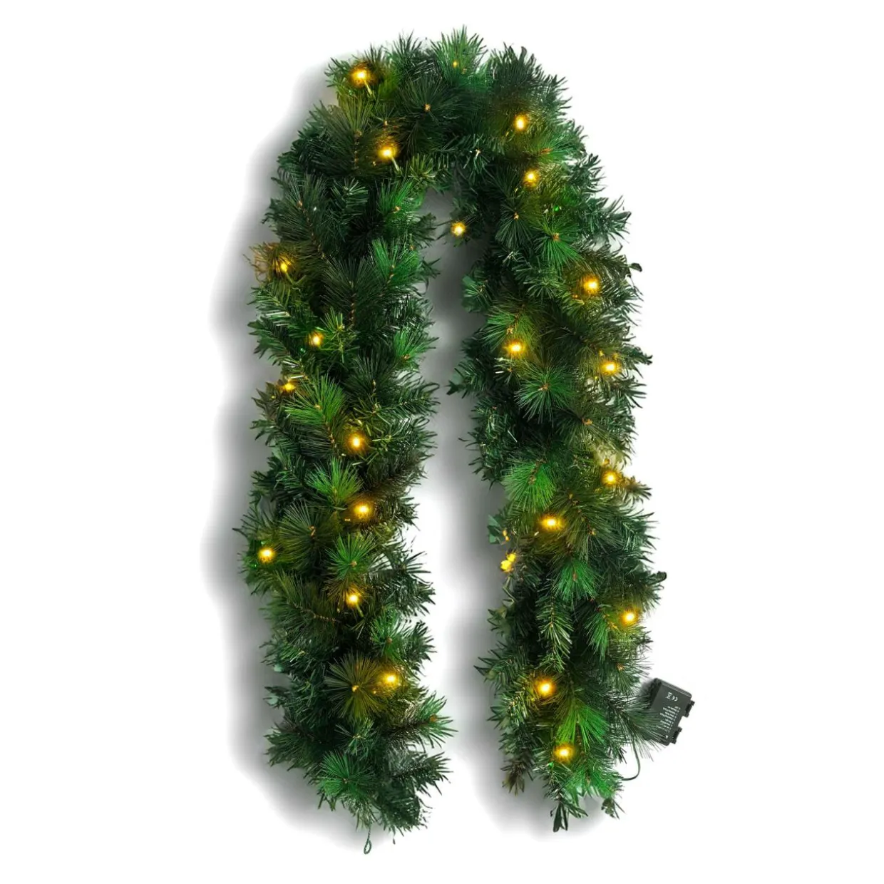 Guirlande de sapin lumineuse (180 cm - D25) Edmonton Vert et blanc chaud