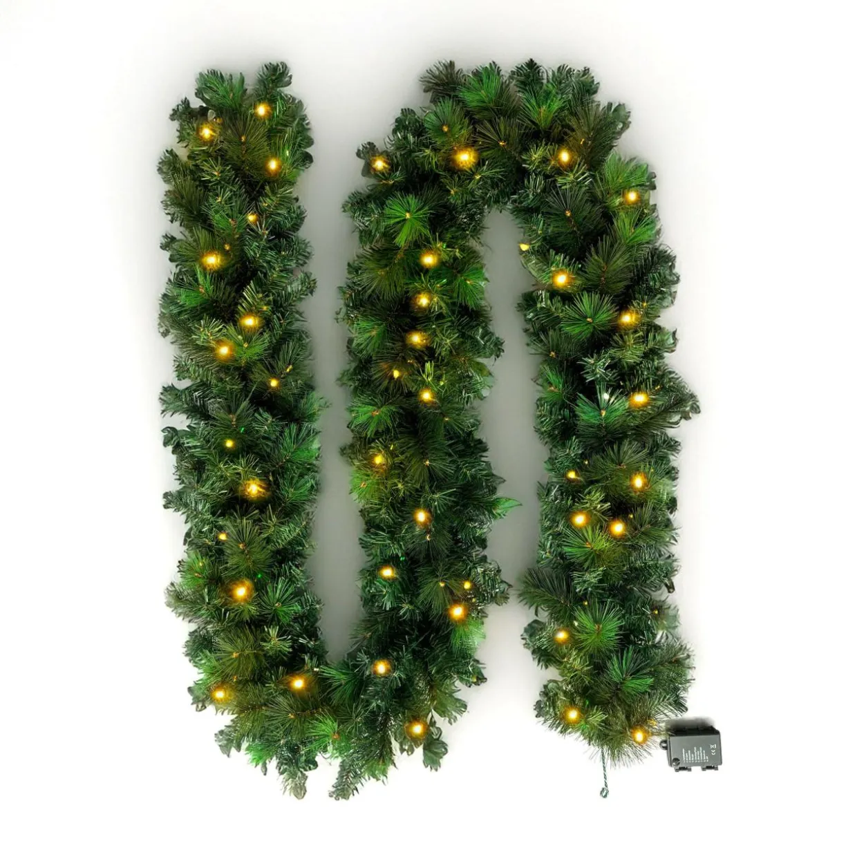 Guirlande de sapin lumineuse (300 cm - D25) Edmonton Vert et blanc chaud