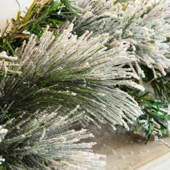 Guirlande de sapin lumineuse (180 cm - D25) Edmonton Vert enneigé et blanc chaud