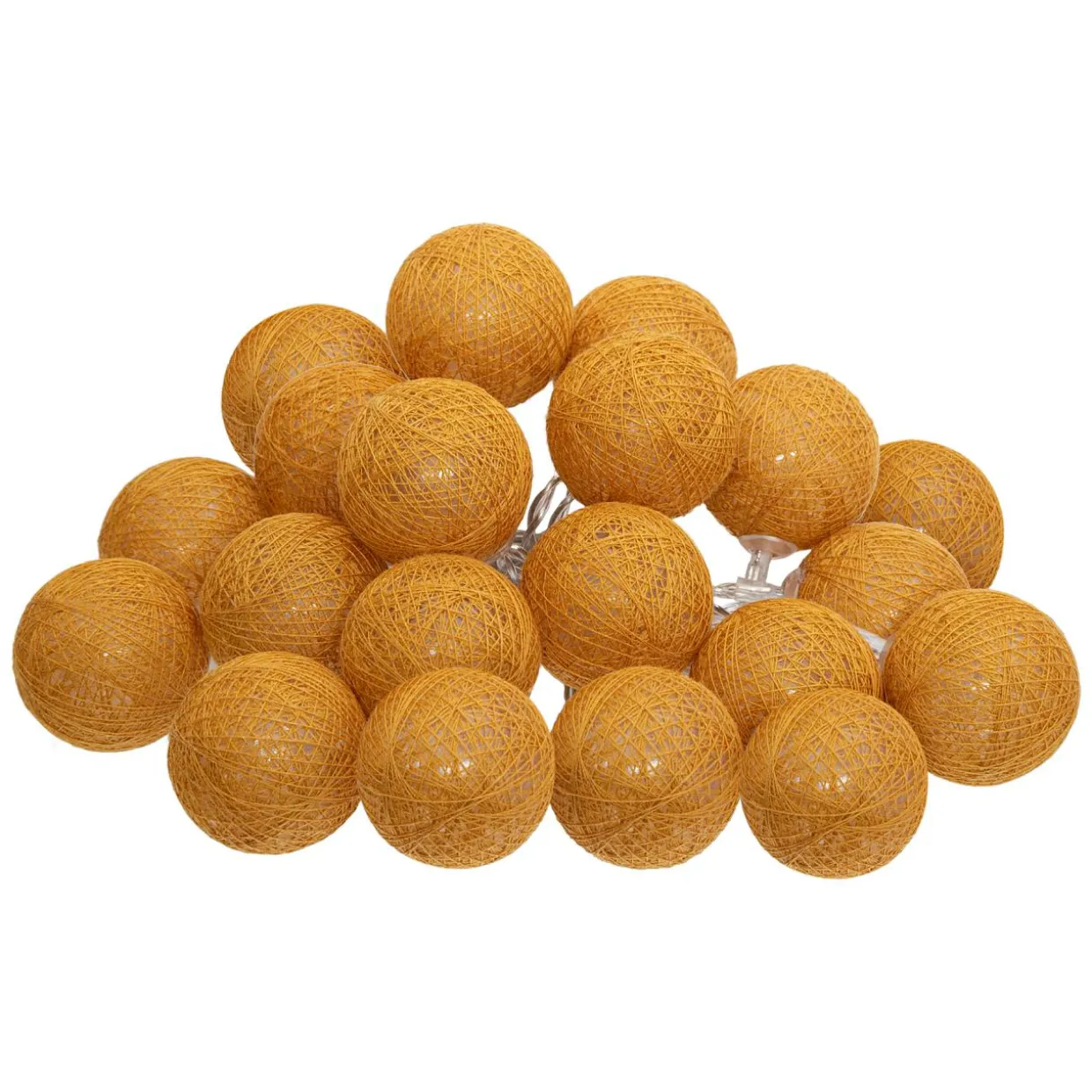 Guirlande lumineuse déco 20 boules 4,36 m Bobina Jaune moutarde