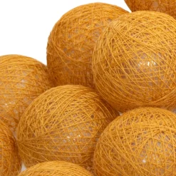 Guirlande lumineuse déco 20 boules 4,36 m Bobina Jaune moutarde