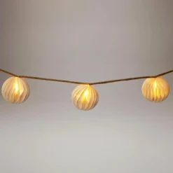 Guirlande lumineuse déco à piles LED (160 cm) Boules fermeture magnétique Blanc chaud