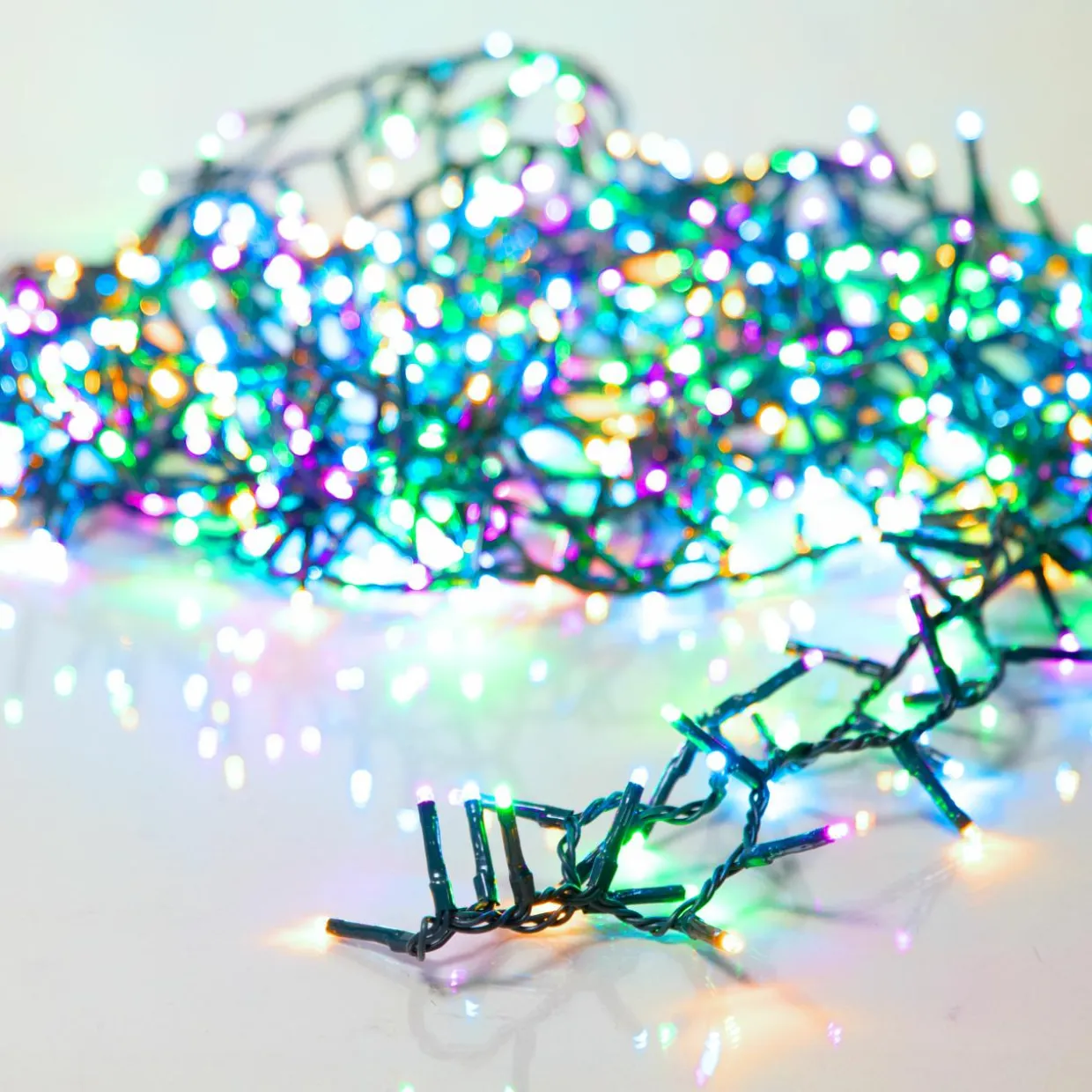 Guirlande lumineuse 22,5 m 1000 LED câble vert Luxe Multicolore pastel